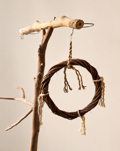 Natural Vine Wreath Bird Toy - Rope Chew & Swing