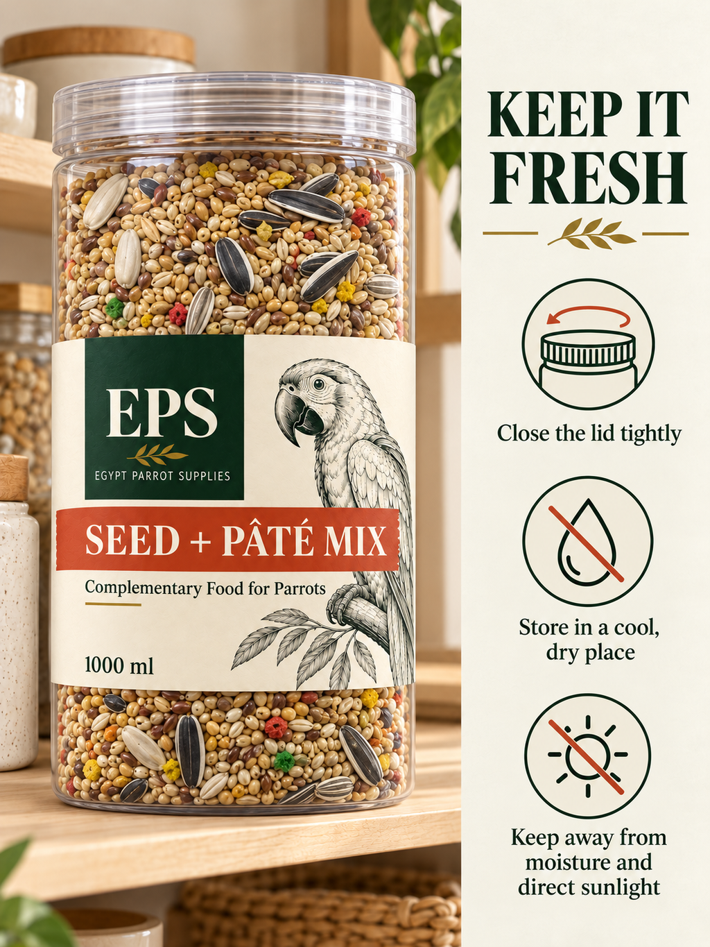 Premium Parrot Seed & Pâté Mix