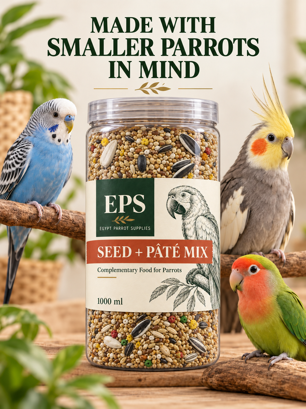Premium Parrot Seed & Pâté Mix