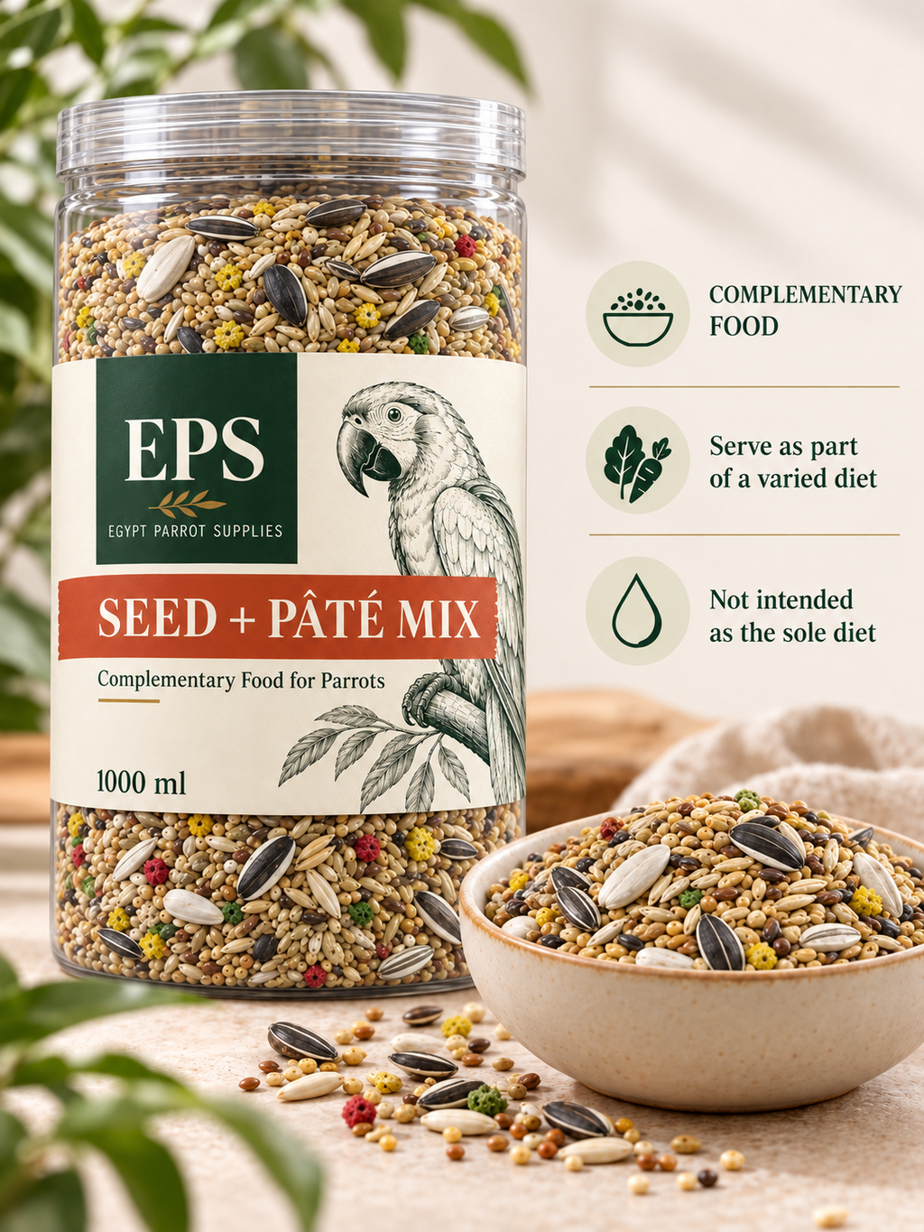 Premium Parrot Seed & Pâté Mix