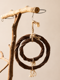 Natural Vine Double Ring Bird Chew Toy - Rope Swing & Forager
