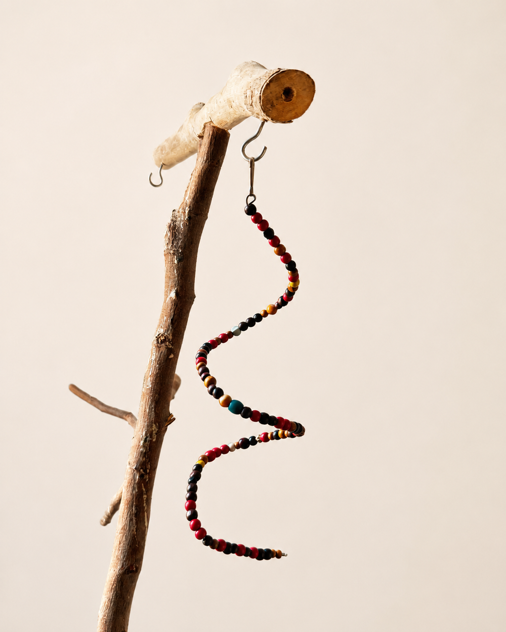 Colorful Wooden Bead Spiral Bird Toy - Chew & Climb Enrichment