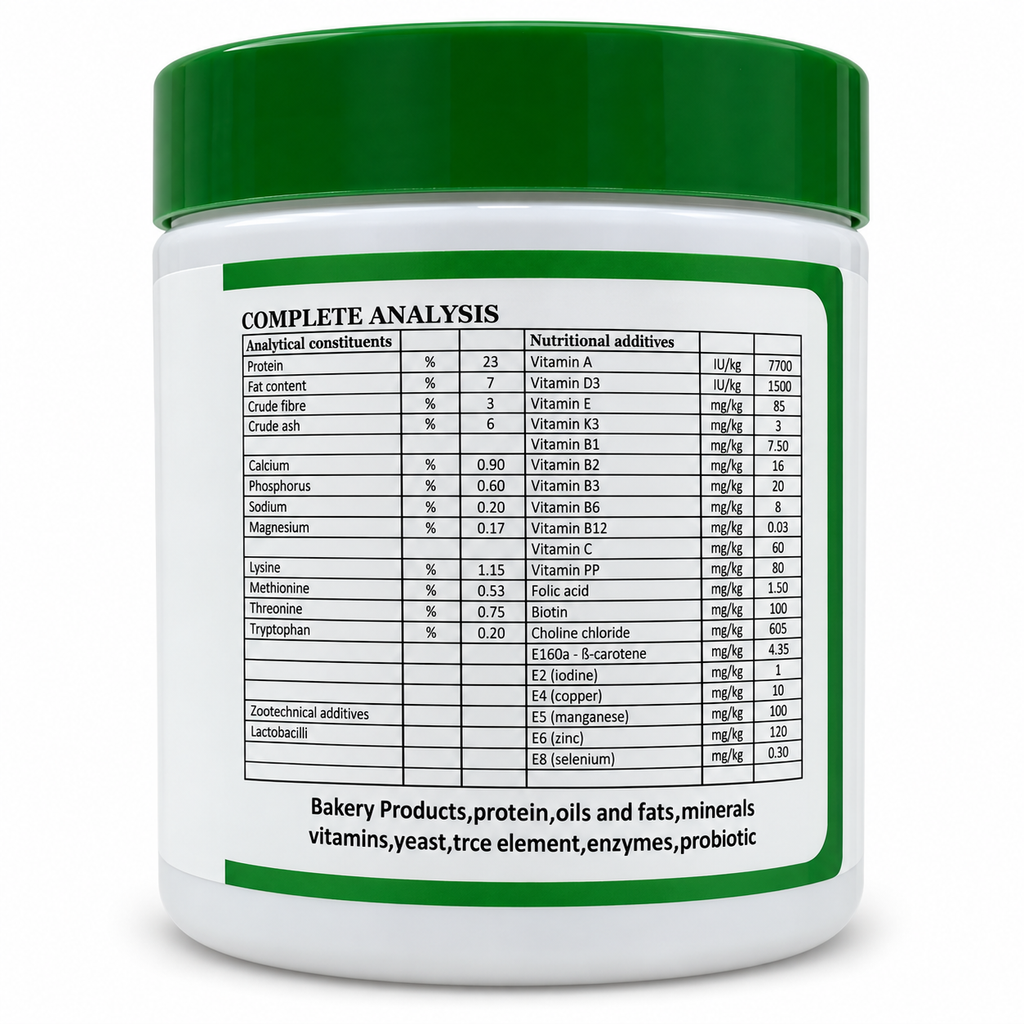 Cabri baby bird formula guaranteed analysis and nutritional additives