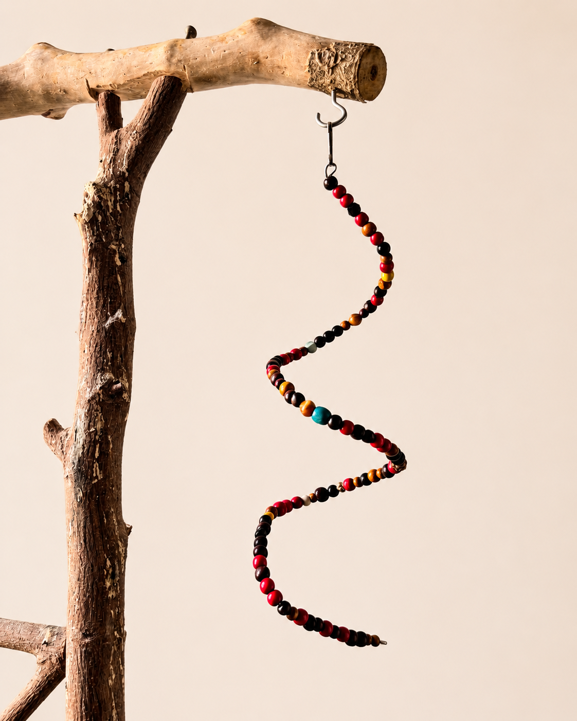 Colorful Wooden Bead Spiral Bird Toy - Chew & Climb Enrichment