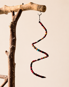 Colorful Wooden Bead Spiral Bird Toy - Chew & Climb Enrichment