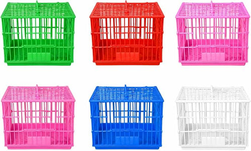 Portable small bird carrier cages in assorted colours