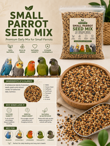 Small Parrot Seed Mix – 40+ Organic Seeds