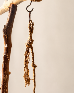 Handcrafted Natural Wood Bird Play Stand with Rope Toy