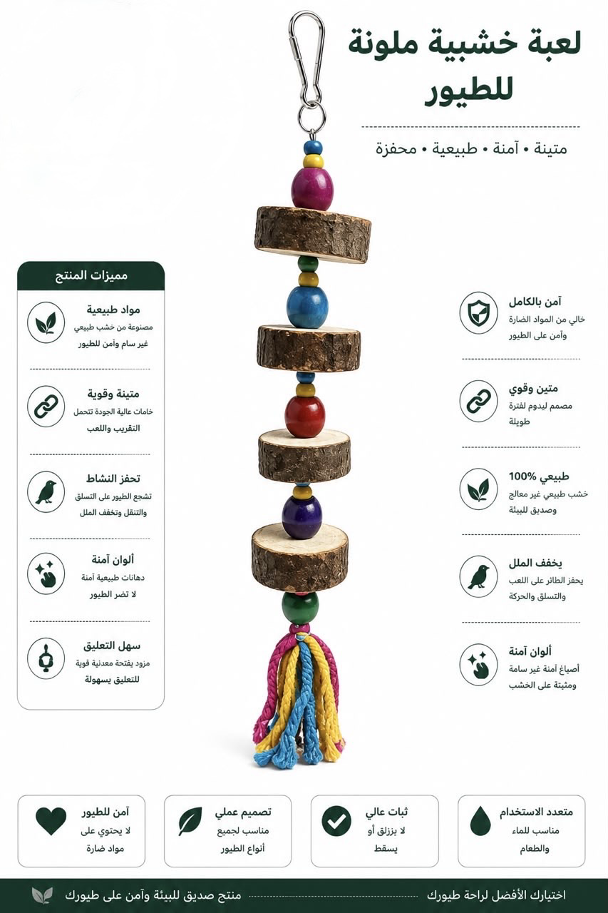 ملونة لعبة خشبية للطيور